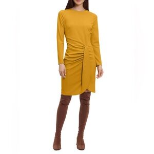 Donna Morgan long sleeve faux wrap dress